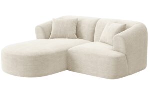 Cosmopolitan Design Kr&eacute;mově b&iacute;l&aacute; man&scaron;estrov&aacute; rohov&aacute; pohovka Campi 180 cm