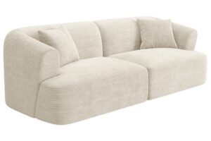 Cosmopolitan Design Kr&eacute;mově b&iacute;l&aacute; man&scaron;estrov&aacute; trojm&iacute;stn&aacute; pohovka Campi 220 cm