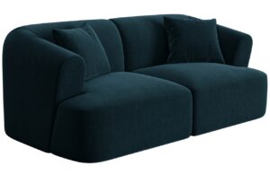 Cosmopolitan Design Petrolejově modr&aacute; sametov&aacute; dvoum&iacute;stn&aacute; pohovka Campi 180 cm