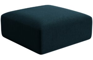 Cosmopolitan Design Petrolejově modr&aacute; sametov&aacute; podnožka Campi 90 x 90 cm