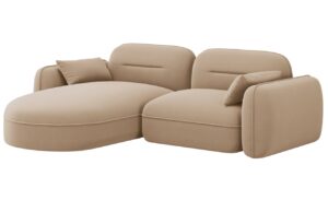 Cosmopolitan Design P&iacute;skově hněd&aacute; sametov&aacute; rohov&aacute; pohovka Sydney 230 cm