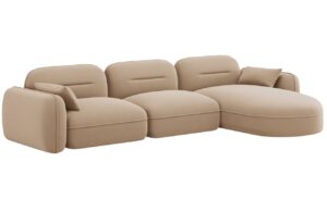 Cosmopolitan Design P&iacute;skově hněd&aacute; sametov&aacute; rohov&aacute; pohovka Sydney 320 cm