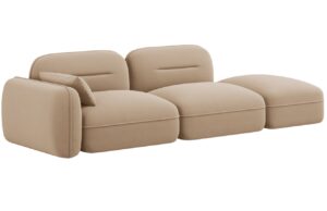 Cosmopolitan Design P&iacute;skově hněd&aacute; sametov&aacute; trojm&iacute;stn&aacute; pohovka Sydney 295 cm