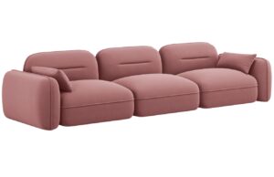 Cosmopolitan Design Růžov&aacute; sametov&aacute; čtyřm&iacute;stn&aacute; pohovka Sydney 320 cm