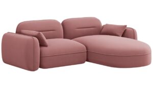 Cosmopolitan Design Růžov&aacute; sametov&aacute; rohov&aacute; pohovka Sydney 230 cm