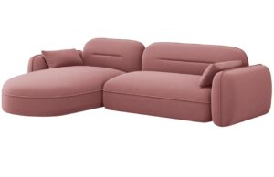 Cosmopolitan Design Růžov&aacute; sametov&aacute; rohov&aacute; pohovka Sydney 275 cm