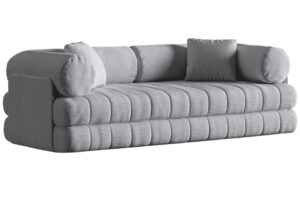 Cosmopolitan Design &Scaron;ed&aacute; boucl&eacute; rozkl&aacute;dac&iacute; pohovka Kemi 206 cm