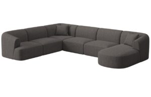 Cosmopolitan Design &Scaron;ed&aacute; čalouněn&aacute; rohov&aacute; pohovka Campi 330 cm