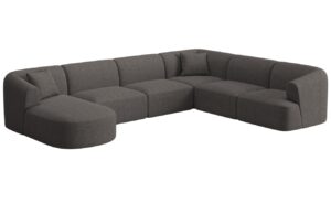 Cosmopolitan Design &Scaron;ed&aacute; čalouněn&aacute; rohov&aacute; pohovka Campi 330 cm