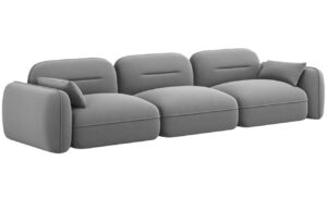 Cosmopolitan Design &Scaron;ed&aacute; sametov&aacute; čtyřm&iacute;stn&aacute; pohovka Sydney 320 cm