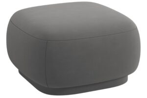 Cosmopolitan Design &Scaron;ed&aacute; sametov&aacute; podnožka Camden 65 x 65 cm