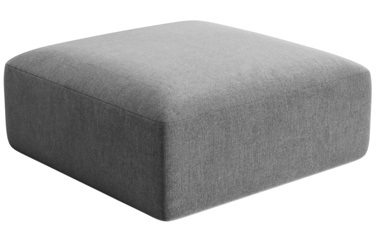 Cosmopolitan Design Šedá sametová podnožka Campi 90 x 90 cm