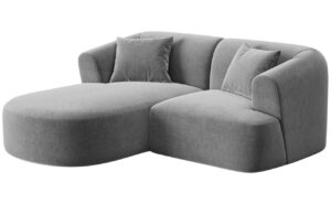 Cosmopolitan Design &Scaron;ed&aacute; sametov&aacute; rohov&aacute; pohovka Campi 180 cm