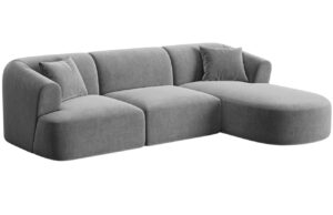 Cosmopolitan Design &Scaron;ed&aacute; sametov&aacute; rohov&aacute; pohovka Campi 256 cm