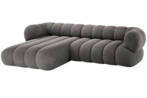 Cosmopolitan Design &Scaron;ed&aacute; sametov&aacute; rohov&aacute; pohovka Koge 270 cm