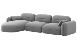 Cosmopolitan Design &Scaron;ed&aacute; sametov&aacute; rohov&aacute; pohovka Sydney 320 cm