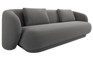 Cosmopolitan Design &Scaron;ed&aacute; sametov&aacute; trojm&iacute;stn&aacute; pohovka Camden 204 cm