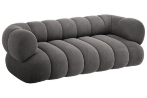 Cosmopolitan Design &Scaron;ed&aacute; sametov&aacute; trojm&iacute;stn&aacute; pohovka Koge 210 cm