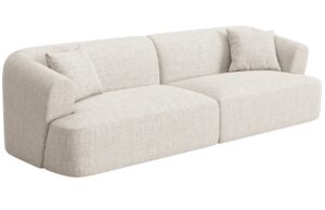 Cosmopolitan Design Světle b&eacute;žov&aacute; čalouněn&aacute; čtyřm&iacute;stn&aacute; pohovka Campi 255 cm