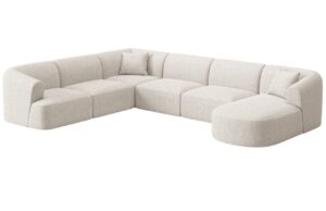 Cosmopolitan Design Světle b&eacute;žov&aacute; čalouněn&aacute; rohov&aacute; pohovka Campi 330 cm