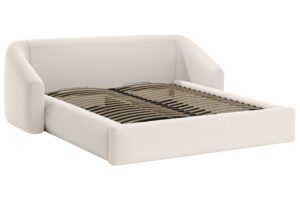 Cosmopolitan Design Světle b&eacute;žov&aacute; dvoulůžkov&aacute; postel Campi 160 x 200 cm s &uacute;ložn&yacute;m prostorem