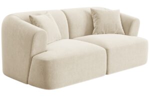 Cosmopolitan Design Světle b&eacute;žov&aacute; sametov&aacute; dvoum&iacute;stn&aacute; pohovka Campi 180 cm