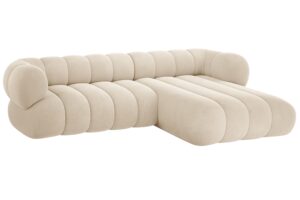 Cosmopolitan Design Světle b&eacute;žov&aacute; sametov&aacute; rohov&aacute; pohovka Koge 270 cm