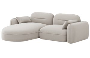 Cosmopolitan Design Světle b&eacute;žov&aacute; sametov&aacute; rohov&aacute; pohovka Sydney 230 cm