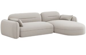 Cosmopolitan Design Světle b&eacute;žov&aacute; sametov&aacute; rohov&aacute; pohovka Sydney 275 cm