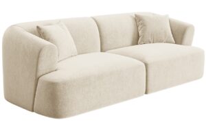 Cosmopolitan Design Světle b&eacute;žov&aacute; sametov&aacute; trojm&iacute;stn&aacute; pohovka Campi 220 cm