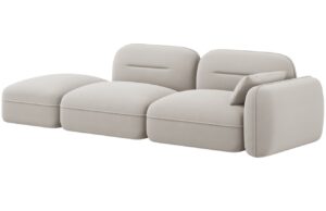 Cosmopolitan Design Světle b&eacute;žov&aacute; sametov&aacute; trojm&iacute;stn&aacute; pohovka Sydney 295 cm