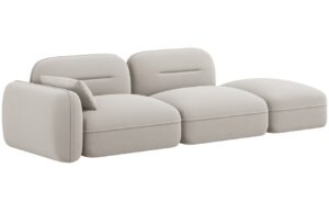 Cosmopolitan Design Světle b&eacute;žov&aacute; sametov&aacute; trojm&iacute;stn&aacute; pohovka Sydney 295 cm