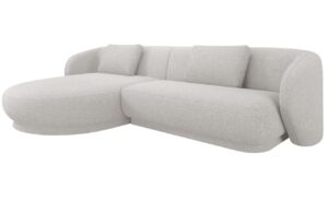 Cosmopolitan Design Světle &scaron;ed&aacute; čalouněn&aacute; rohov&aacute; pohovka Camden 289 cm