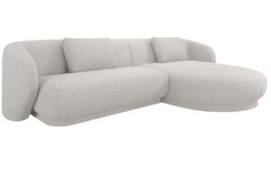 Cosmopolitan Design Světle &scaron;ed&aacute; čalouněn&aacute; rohov&aacute; pohovka Camden 289 cm