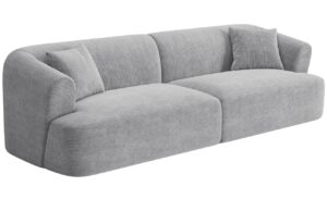 Cosmopolitan Design Světle &scaron;ed&aacute; man&scaron;estrov&aacute; čtyřm&iacute;stn&aacute; pohovka Campi 255 cm