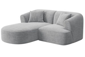 Cosmopolitan Design Světle &scaron;ed&aacute; man&scaron;estrov&aacute; rohov&aacute; pohovka Campi 180 cm