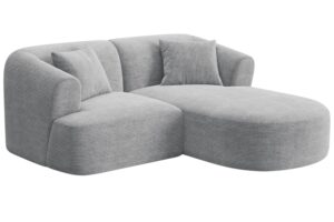 Cosmopolitan Design Světle &scaron;ed&aacute; man&scaron;estrov&aacute; rohov&aacute; pohovka Campi 180 cm