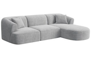 Cosmopolitan Design Světle &scaron;ed&aacute; man&scaron;estrov&aacute; rohov&aacute; pohovka Campi 256 cm