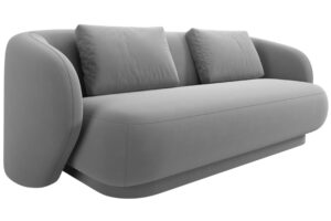 Cosmopolitan Design Světle &scaron;ed&aacute; sametov&aacute; dvoum&iacute;stn&aacute; pohovka Camden 169 cm