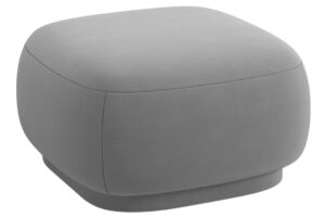 Cosmopolitan Design Světle &scaron;ed&aacute; sametov&aacute; podnožka Camden 65 x 65 cm