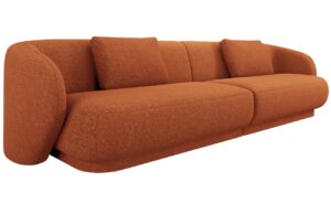 Cosmopolitan Design Terakotově oranžov&aacute; čalouněn&aacute; čtyřm&iacute;stn&aacute; pohovka Camden 304 cm