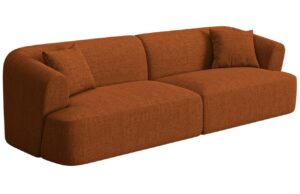 Cosmopolitan Design Terakotově oranžov&aacute; čalouněn&aacute; čtyřm&iacute;stn&aacute; pohovka Campi 255 cm