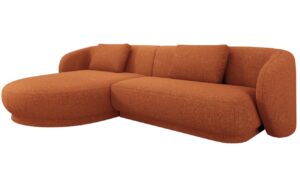 Cosmopolitan Design Terakotově oranžov&aacute; čalouněn&aacute; rohov&aacute; pohovka Camden 289 cm