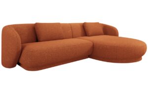 Cosmopolitan Design Terakotově oranžov&aacute; čalouněn&aacute; rohov&aacute; pohovka Camden 289 cm
