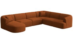 Cosmopolitan Design Terakotově oranžov&aacute; čalouněn&aacute; rohov&aacute; pohovka Campi 330 cm