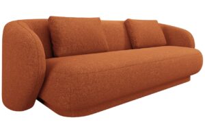 Cosmopolitan Design Terakotově oranžov&aacute; čalouněn&aacute; trojm&iacute;stn&aacute; pohovka Camden 204 cm