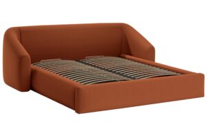 Cosmopolitan Design Terakotově oranžov&aacute; dvoulůžkov&aacute; postel Campi 160 x 200 cm s &uacute;ložn&yacute;m prostorem