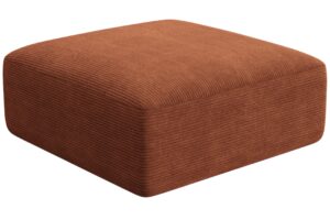 Cosmopolitan Design Terakotově oranžov&aacute; man&scaron;estrov&aacute; podnožka Campi 90 x 90 cm