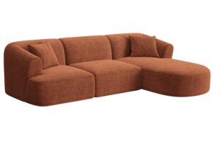 Cosmopolitan Design Terakotově oranžov&aacute; man&scaron;estrov&aacute; rohov&aacute; pohovka Campi 256 cm