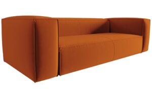 Cosmopolitan Design Terakotově oranžov&aacute; sametov&aacute; čtyřm&iacute;stn&aacute; pohovka Mackay 230 cm